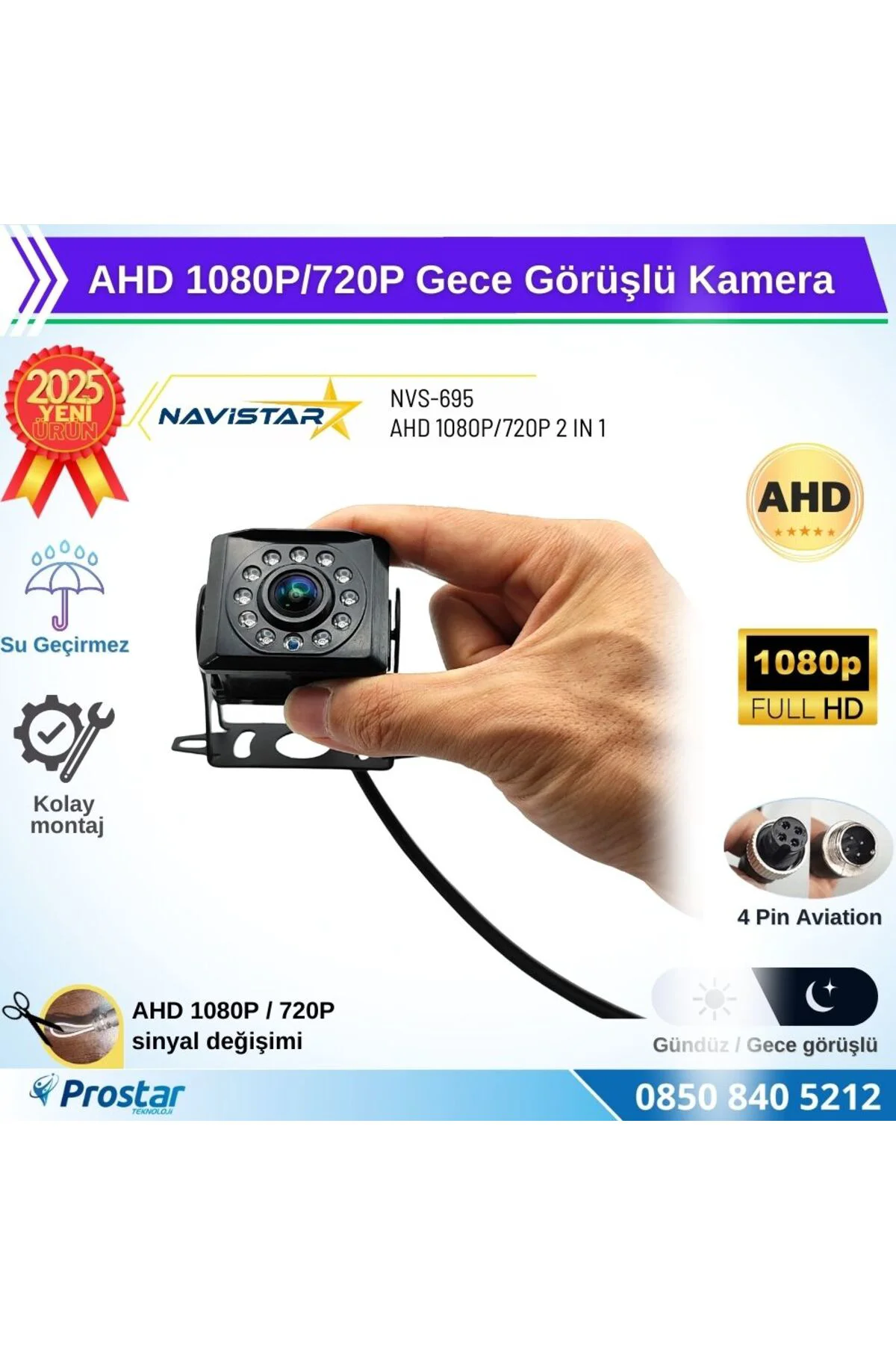 AHD 1080P/720P Dönüşümlü 11 ledli Gece Görüşlü Kamera