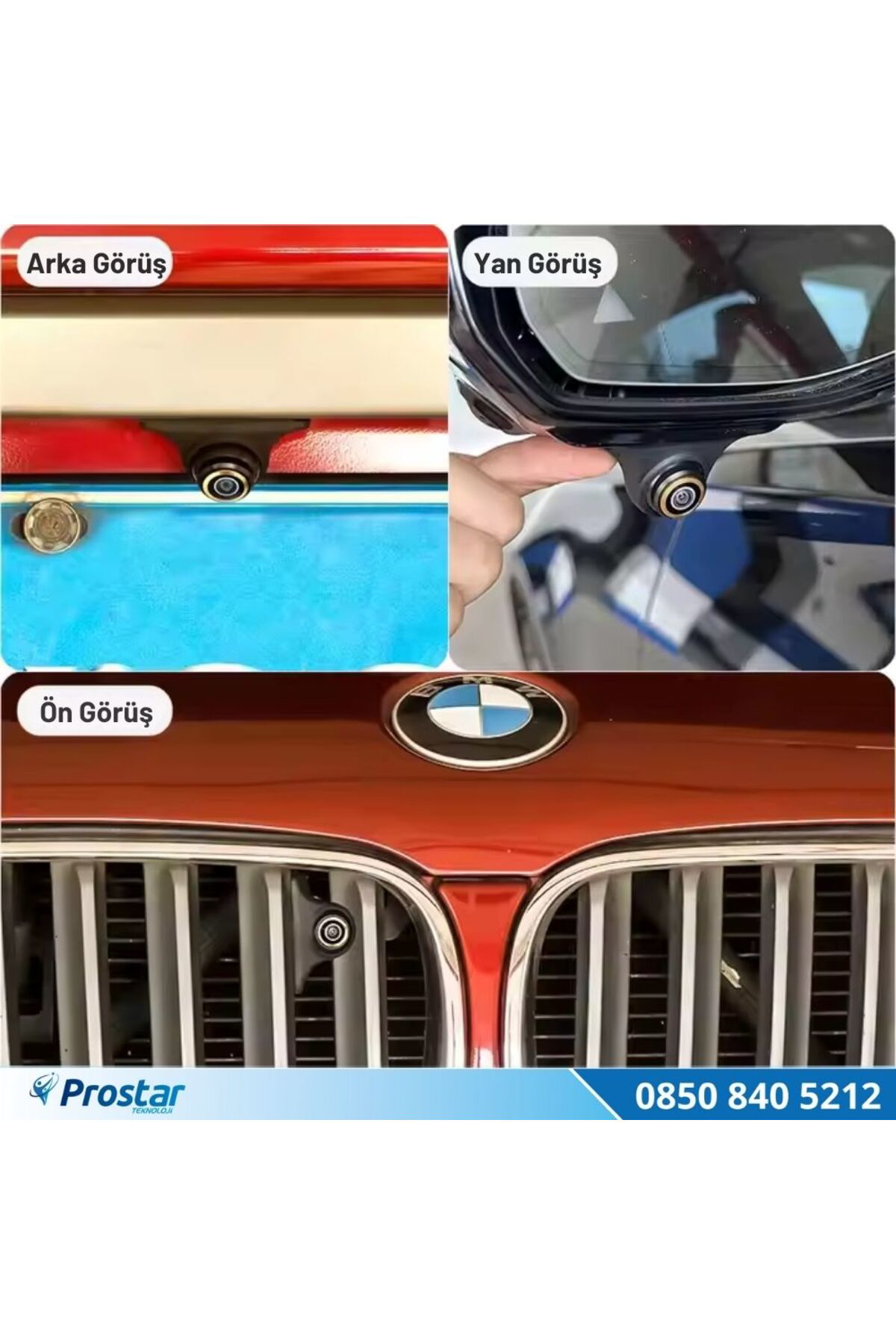 Navistar Ahd 1080P/720P Silikonlu Arka, Yan Ve Ön Görüş Kamerası Rca Soket