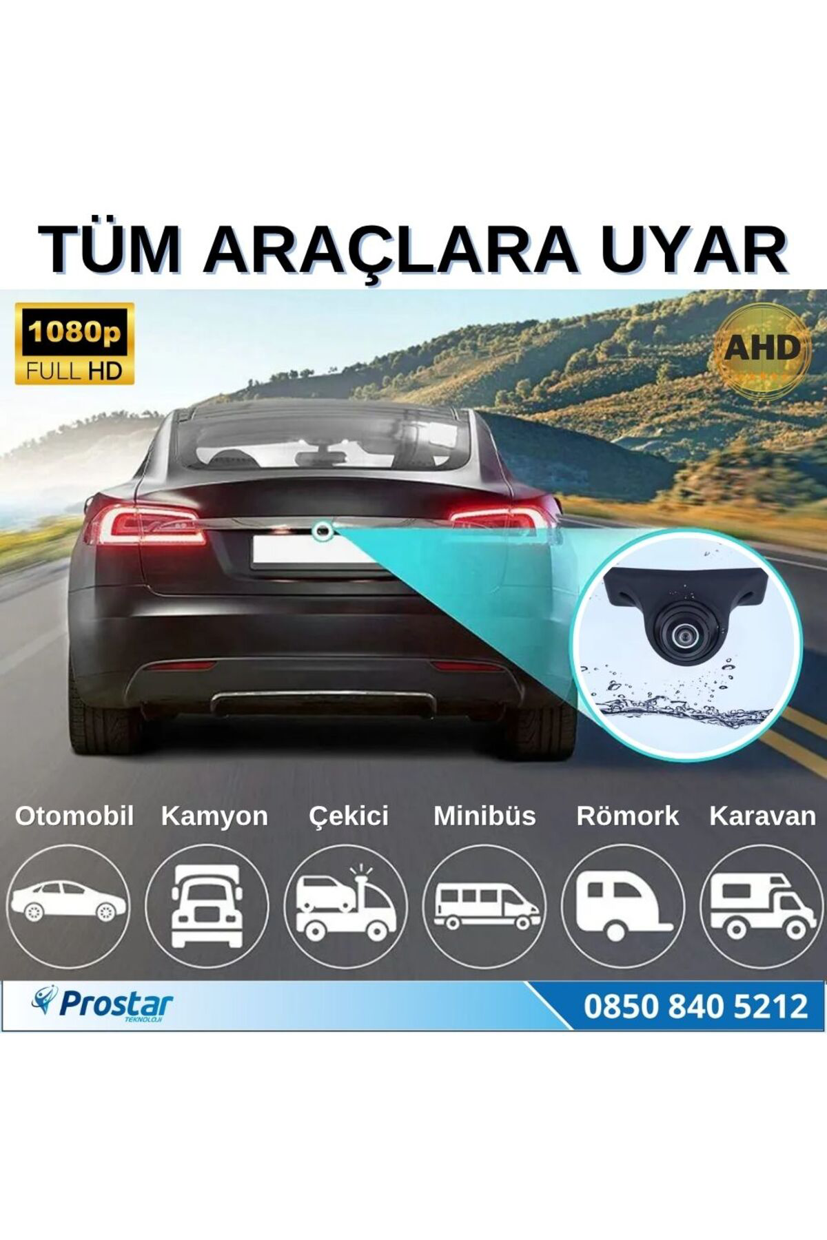 Navistar Ahd 1080P/720P Silikonlu Arka, Yan Ve Ön Görüş Kamerası Rca Soket