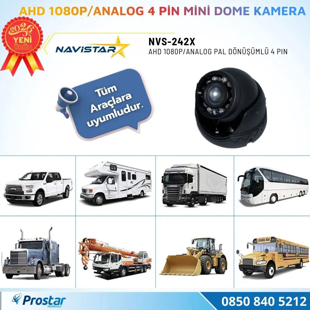 AHD 1080P/Analog Pal Dönüşümlü Plastik Metal Mini Dome Kamera