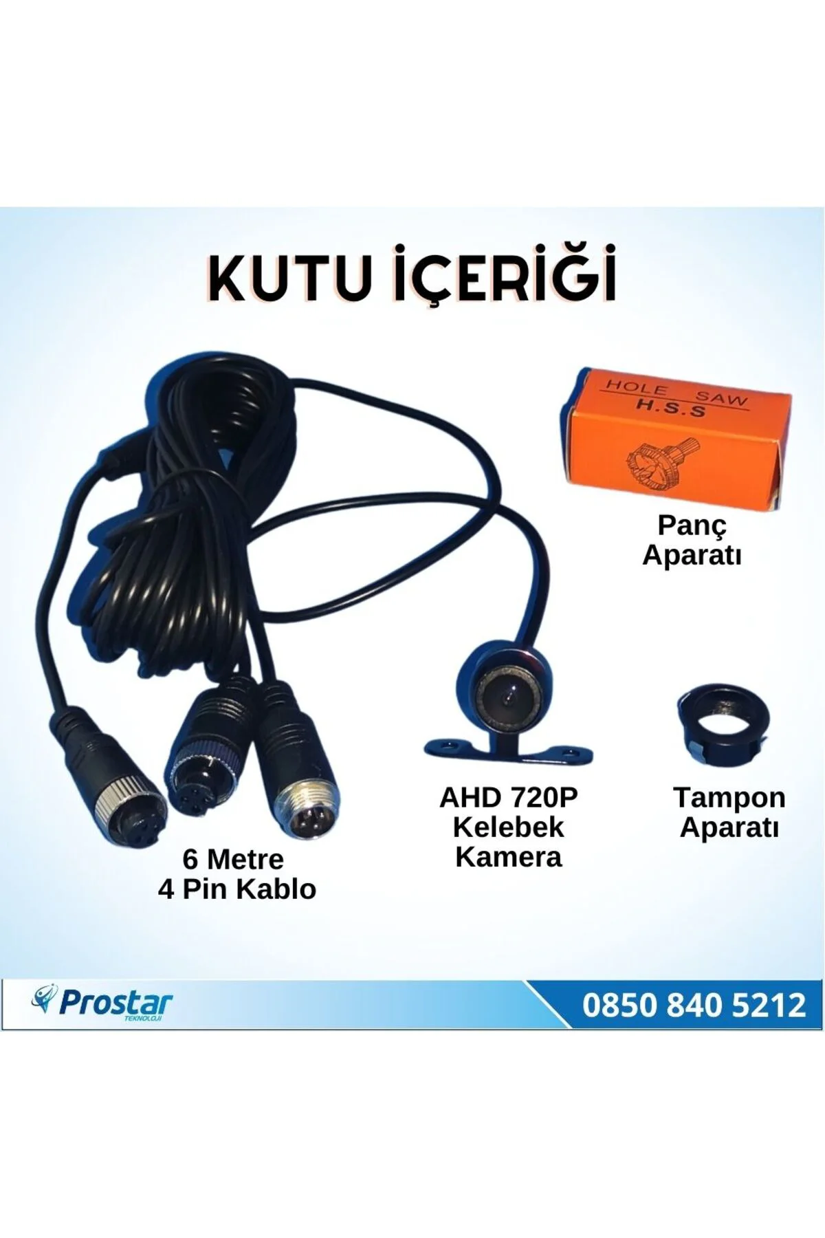 Ahd 720p 4 Pin Soketli Kelebek Ve Tampon Uyumlu 6 Mt 4 Pin Kablol