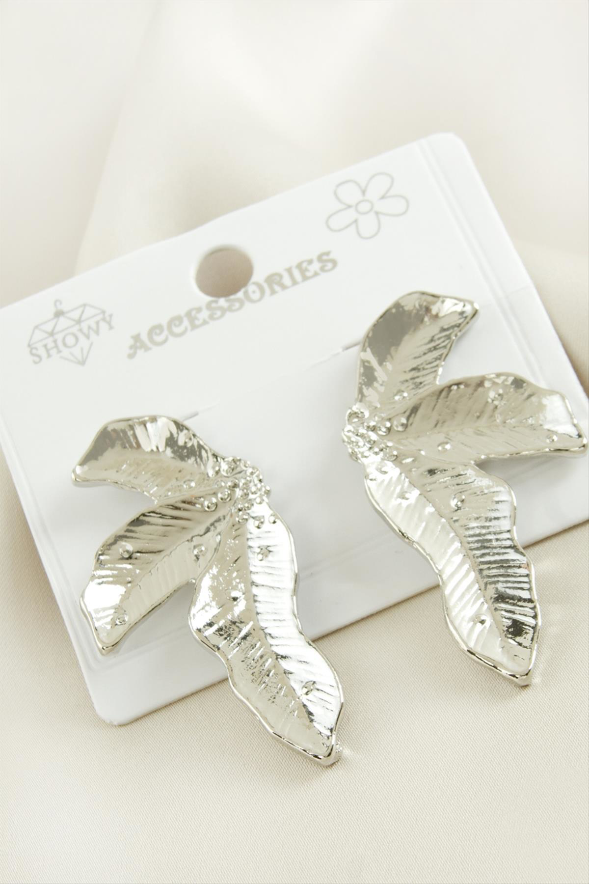 AhEs Shopping Yaprak Metal Küpe