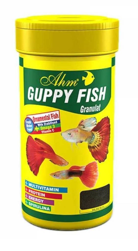 Ahm  Guppy Fish Granulat Lepistes Balik Yemi 100 Ml