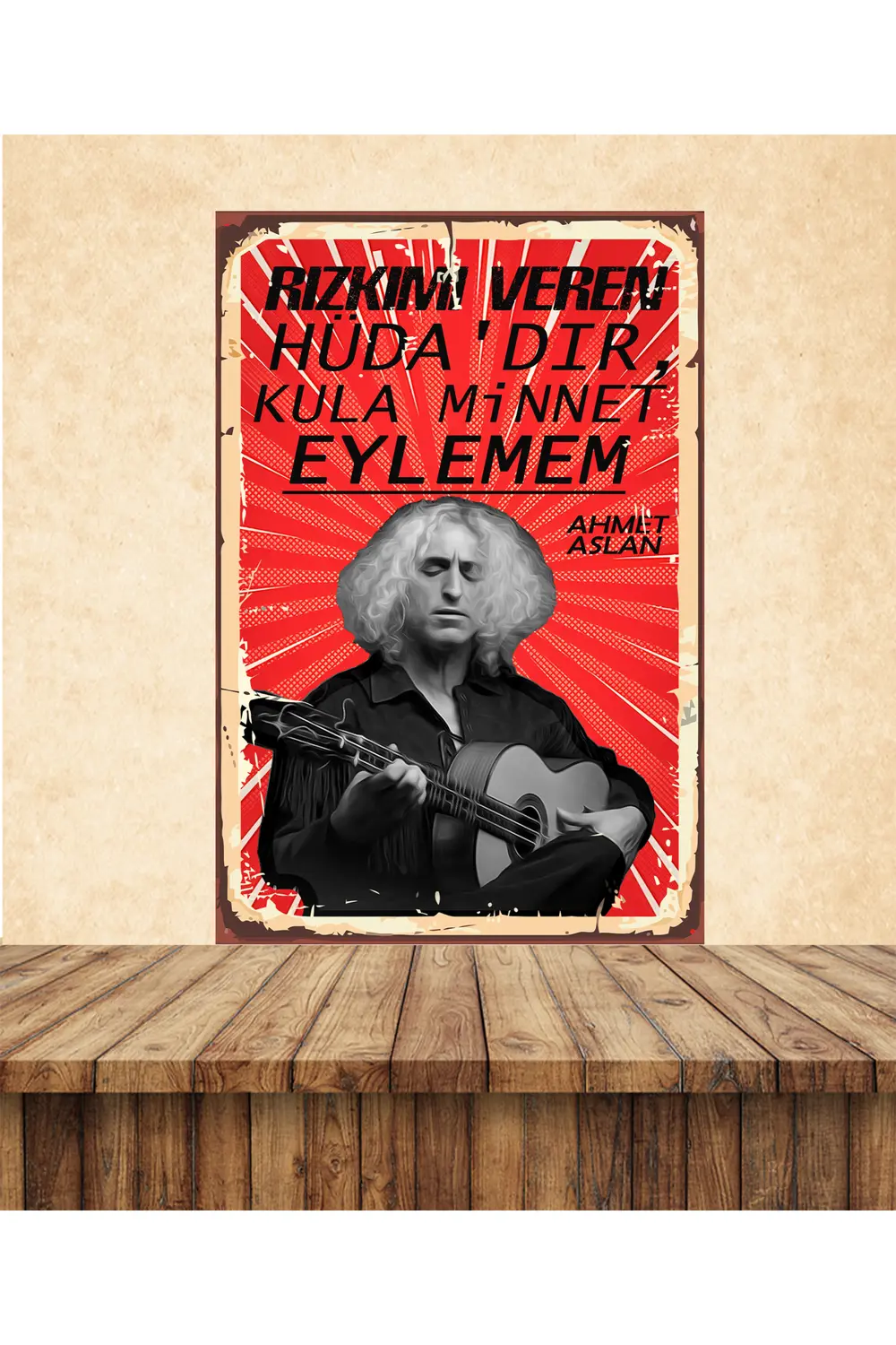 Ahmet Aslan Minnet Eylemem Temalı 10 Adet 20 x 30 CM MDF Duvar Ta