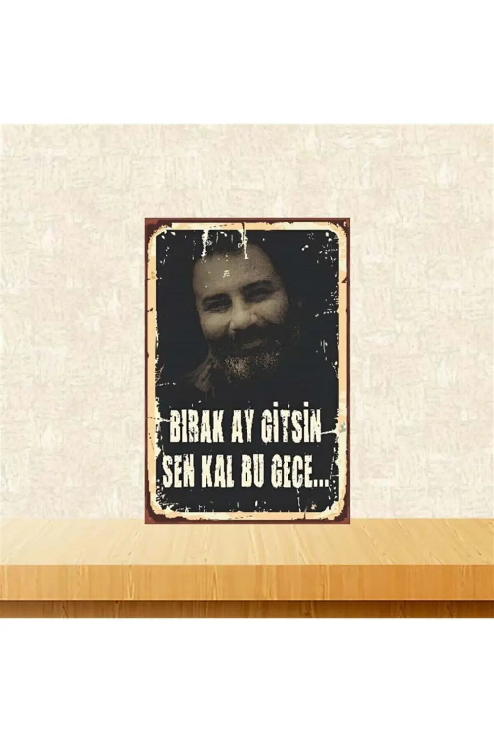 Ahmet Kaya 20-30 Cm Retro Ahşap Poster Tkfx3659