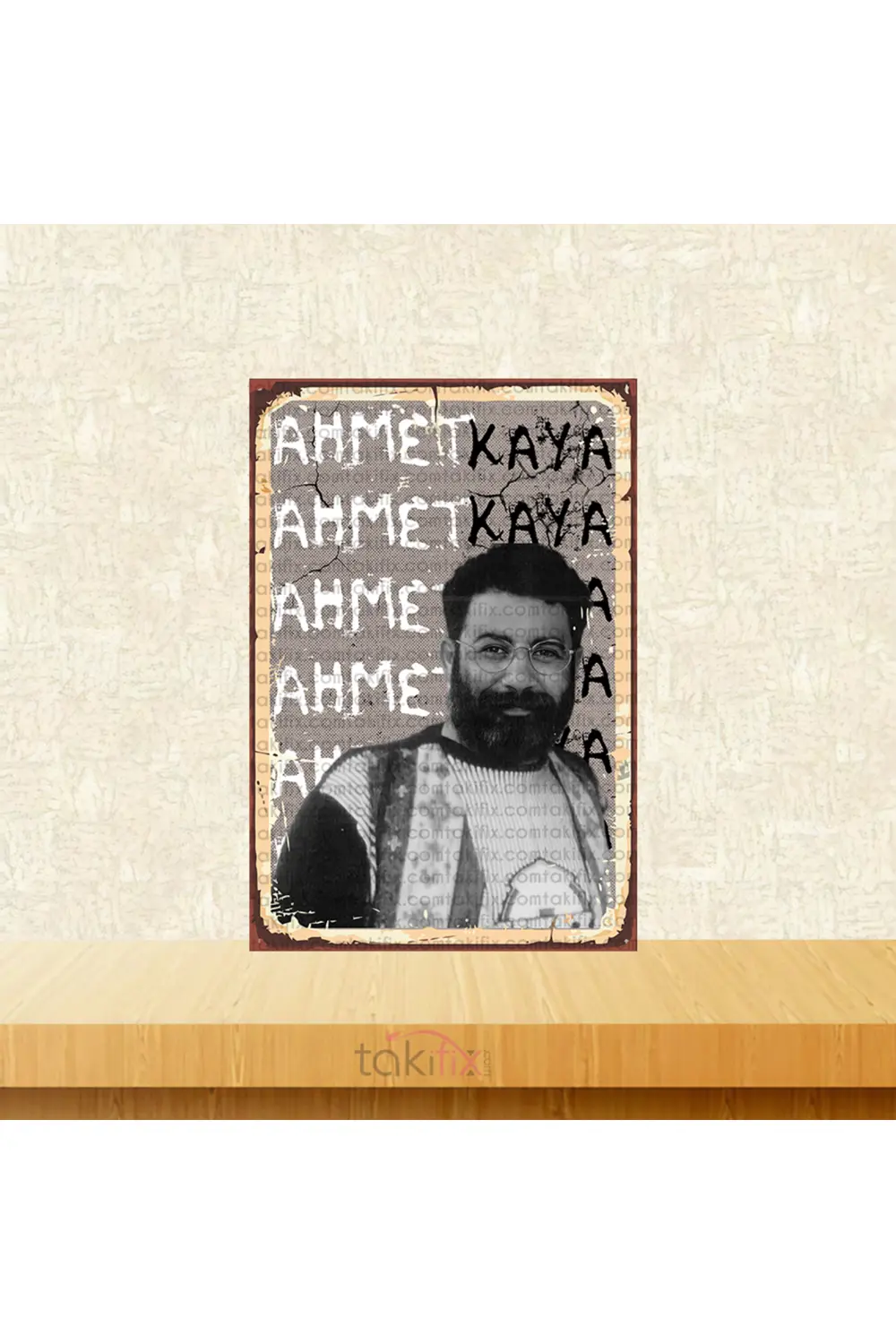 Ahmet Kaya 20x30 Cm Retro Ahşap Poster