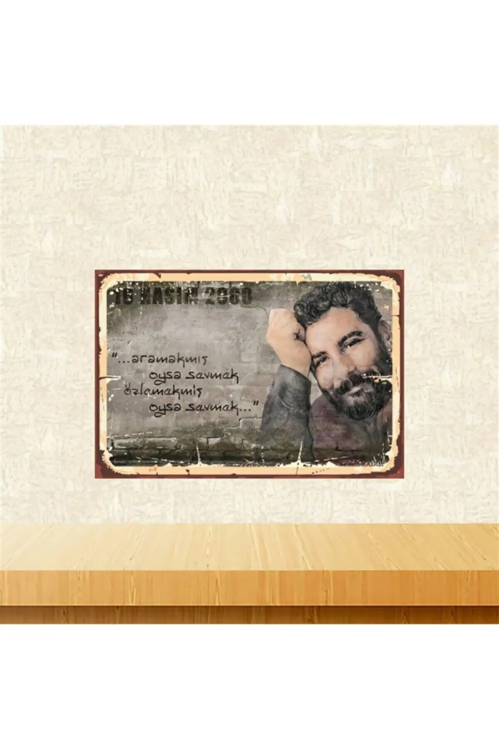 Ahmet Kaya Özlemekmiş Oysa Sevmek 20-30 Cm Retro Ahşap Poster Tkf