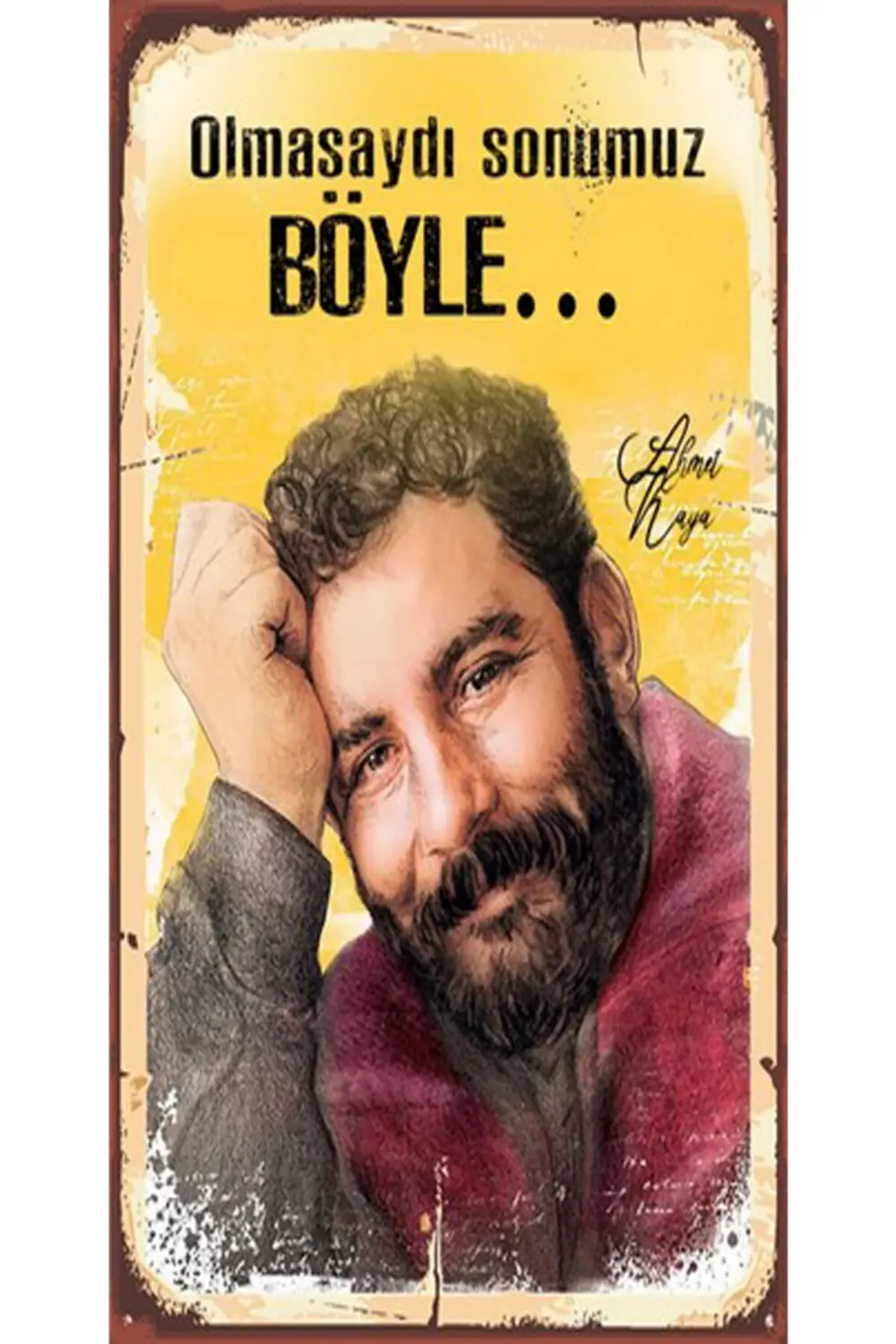 Ahmet Kaya Tasarım Yazılı Mini Ahşap Poster