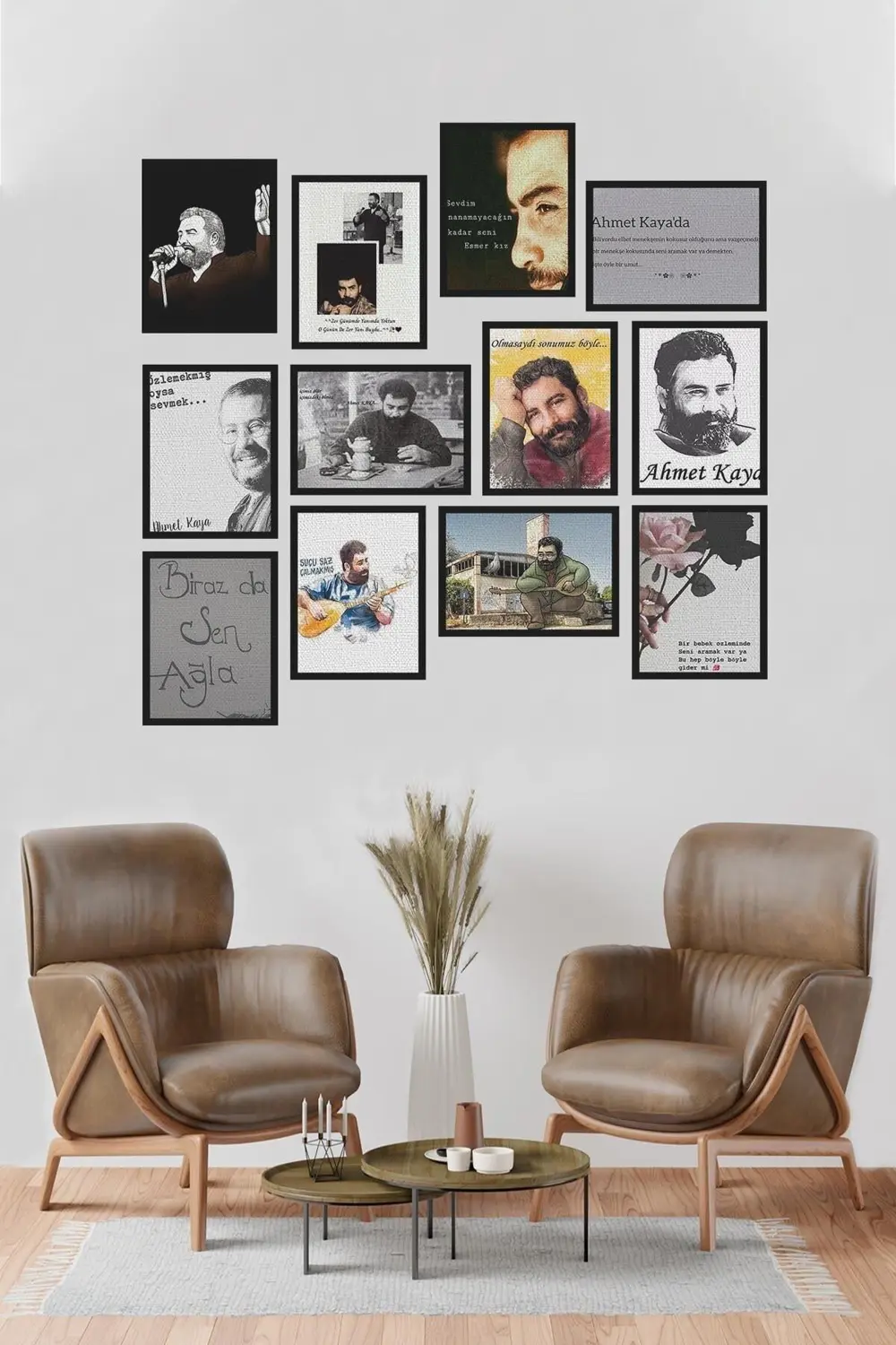 Ahmet Kaya Yazı 12 Parça Mdf Tablo Arf102