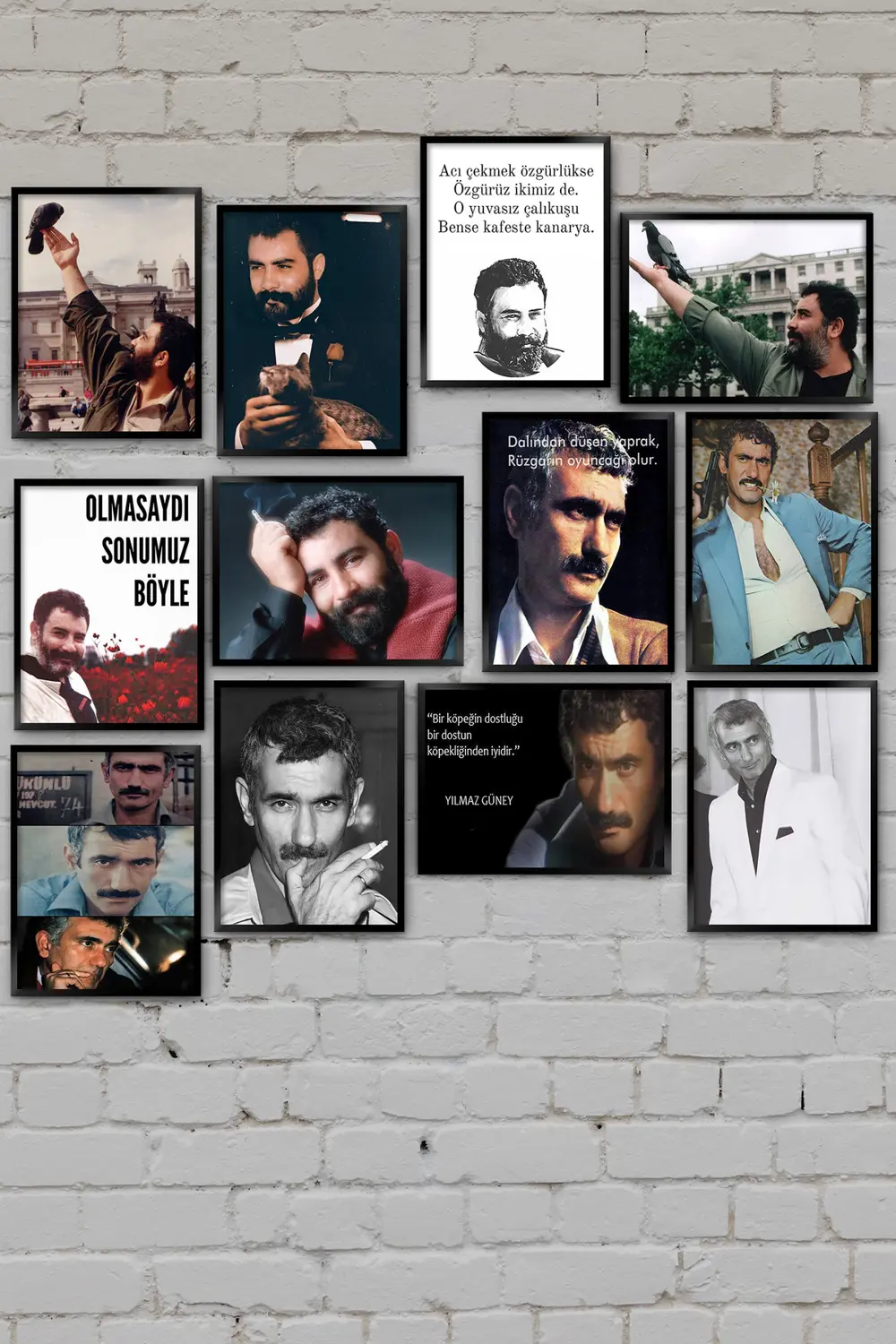 Ahmet Kaya Yılmaz Güney 12li MDF Ahşap Tablo Seti Dekoratif Hediy