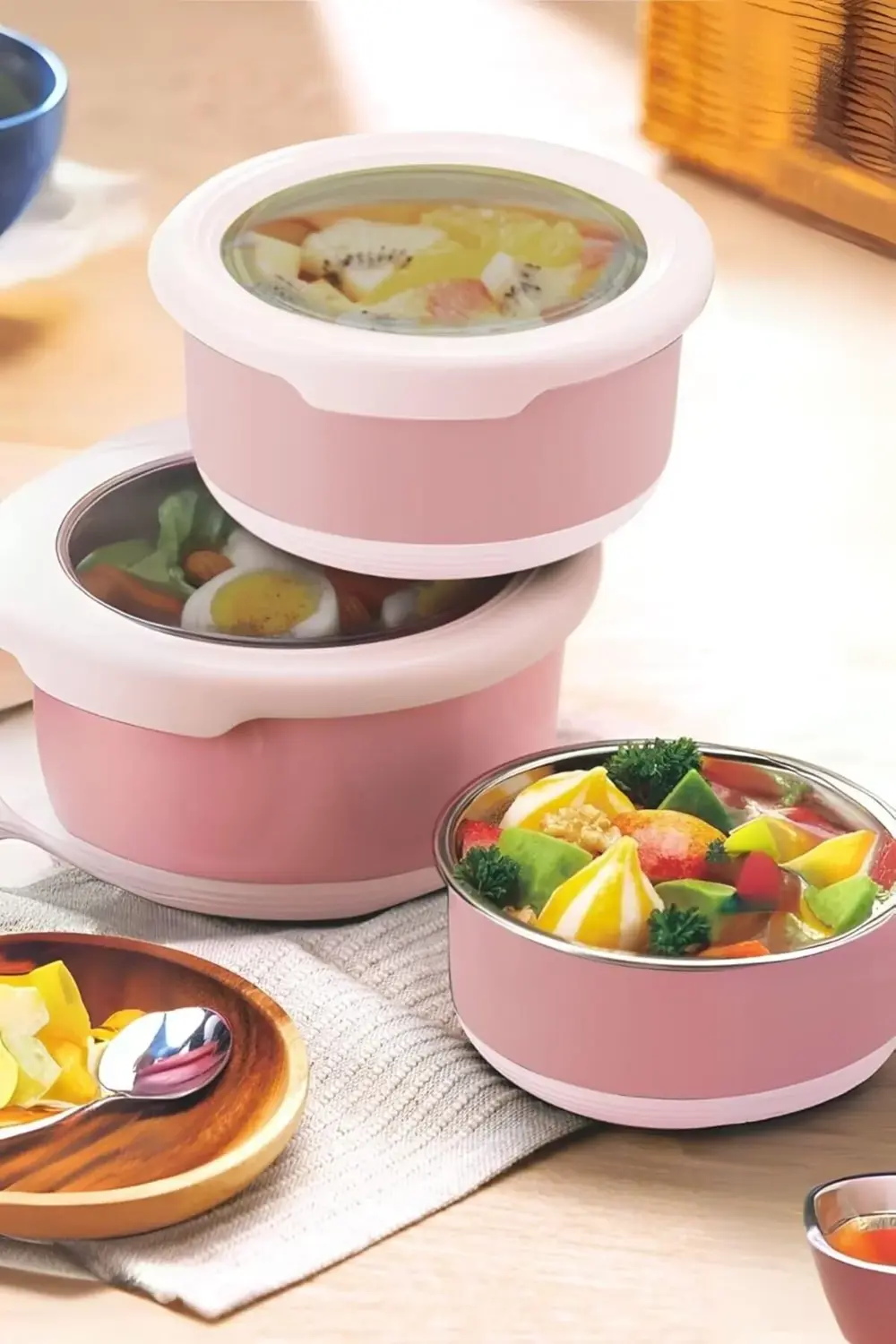 Ahmet Yuvarlak Saklama Kabı 2000 Ml Pembe Vp-937, Pembe