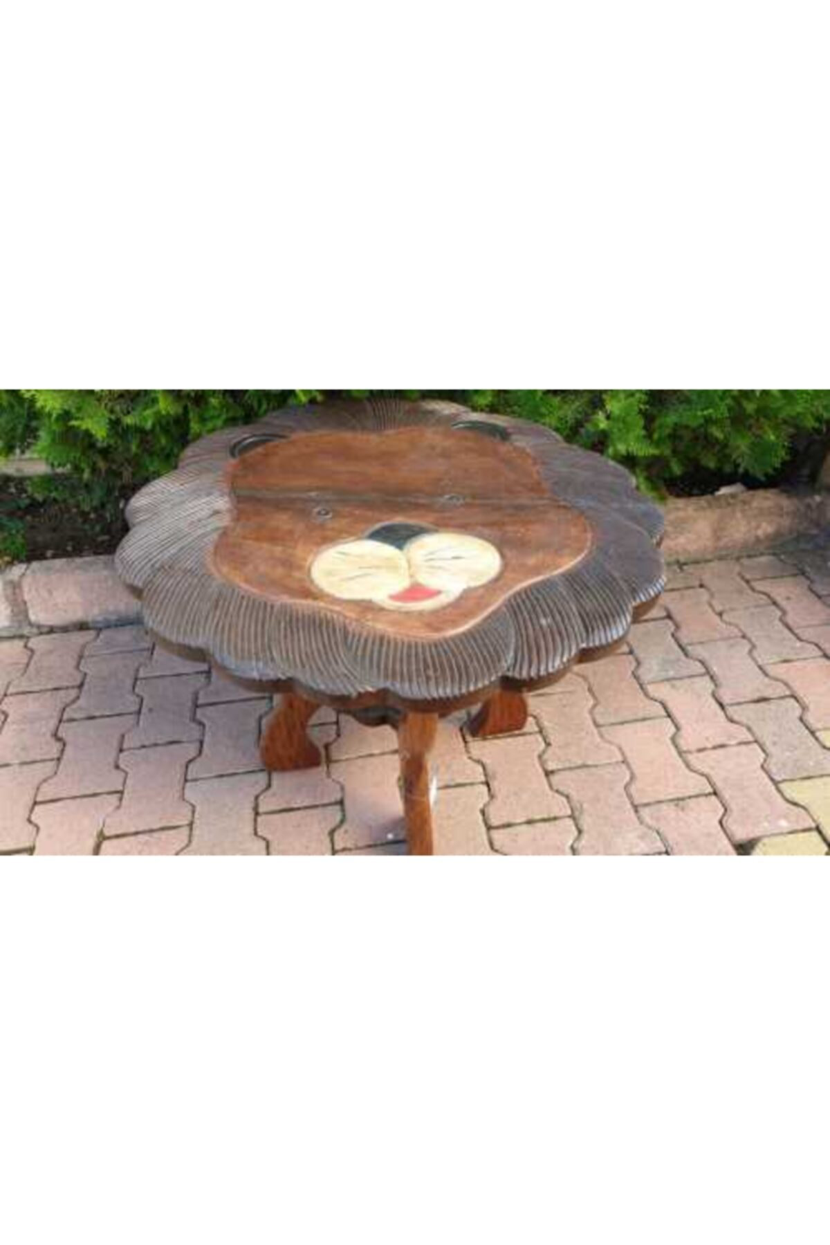 Elif Aksesuar Ahşa Ayı Kabartma Temalı Masa