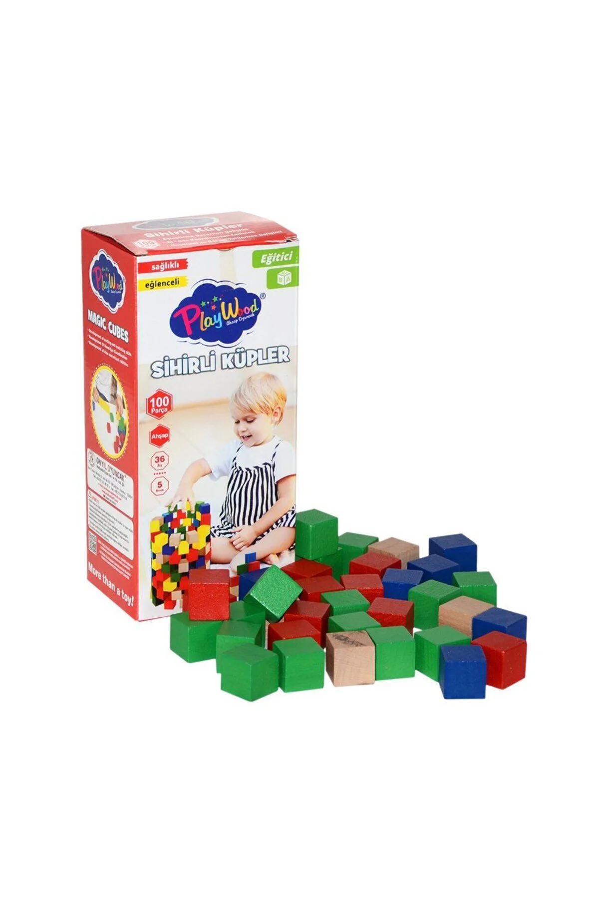 Ahşap 100 Parça Sihirli Küpler