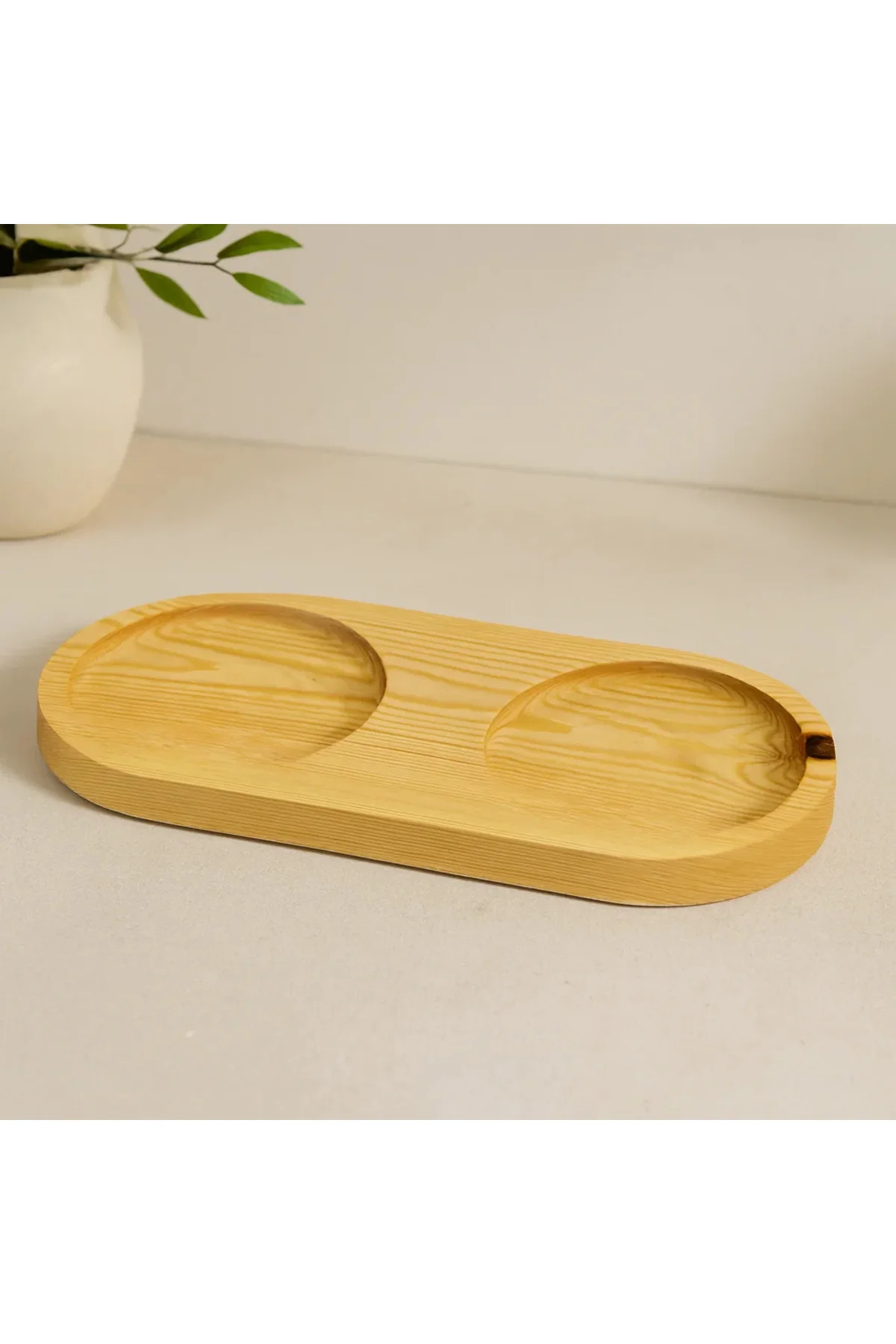 Ahşap 2 Bölmeli Oval Yağdanlık Altlık 27x12,5 cm Ahşap 2 Bölmeli Oval Yağdanlık Altlık 27x12,5 cm
