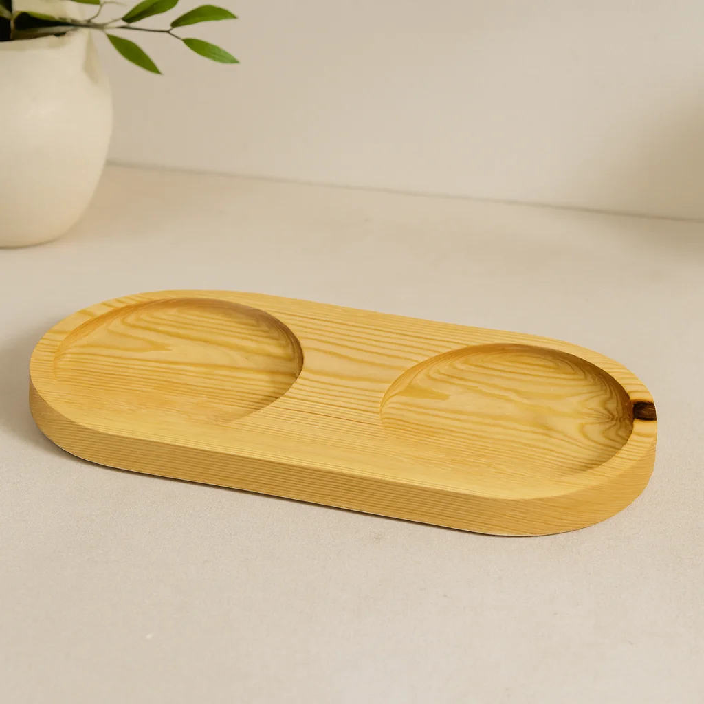 Ahşap 2 Bölmeli Oval Yağdanlık Altlık 27x12,5 cm Ahşap 2 Bölmeli Oval Yağdanlık Altlık 27x12,5 cm