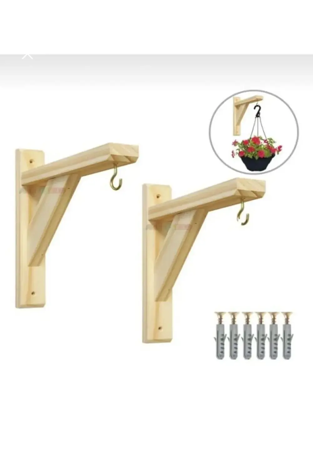 Ahşap 2li Duvar Askısı Saksılık Çok Amaçlı