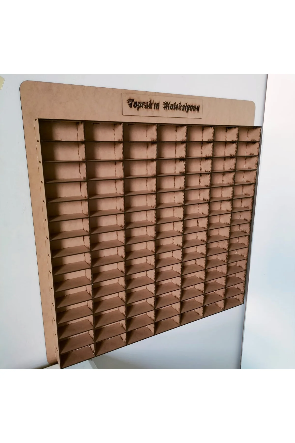 Ahşap 3mm Mdf Çocuk Odası Oyuncak Araba Duvar Rafı 100 Araçlık