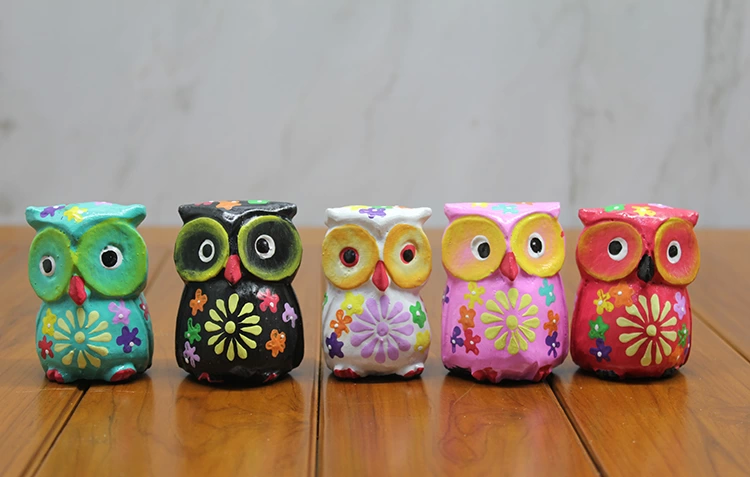 Just Cheap Store Ahşap 5'Li Baykuş Seti Polos:6