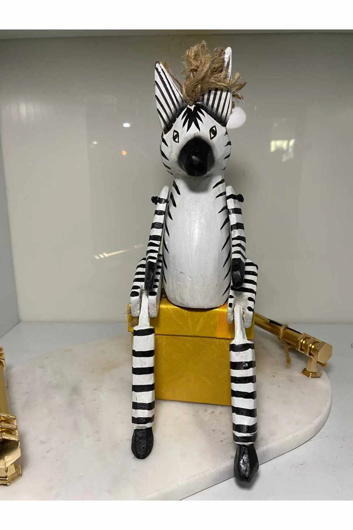 Ahşap Ayakları Sallanan Hayvan Figürü  (Zebra)