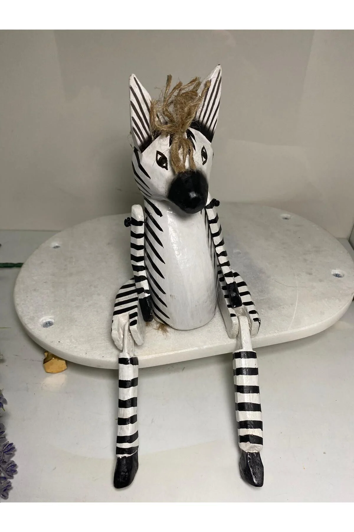 Ahşap Ayakları Sallanan Hayvan Figürü  (Zebra)