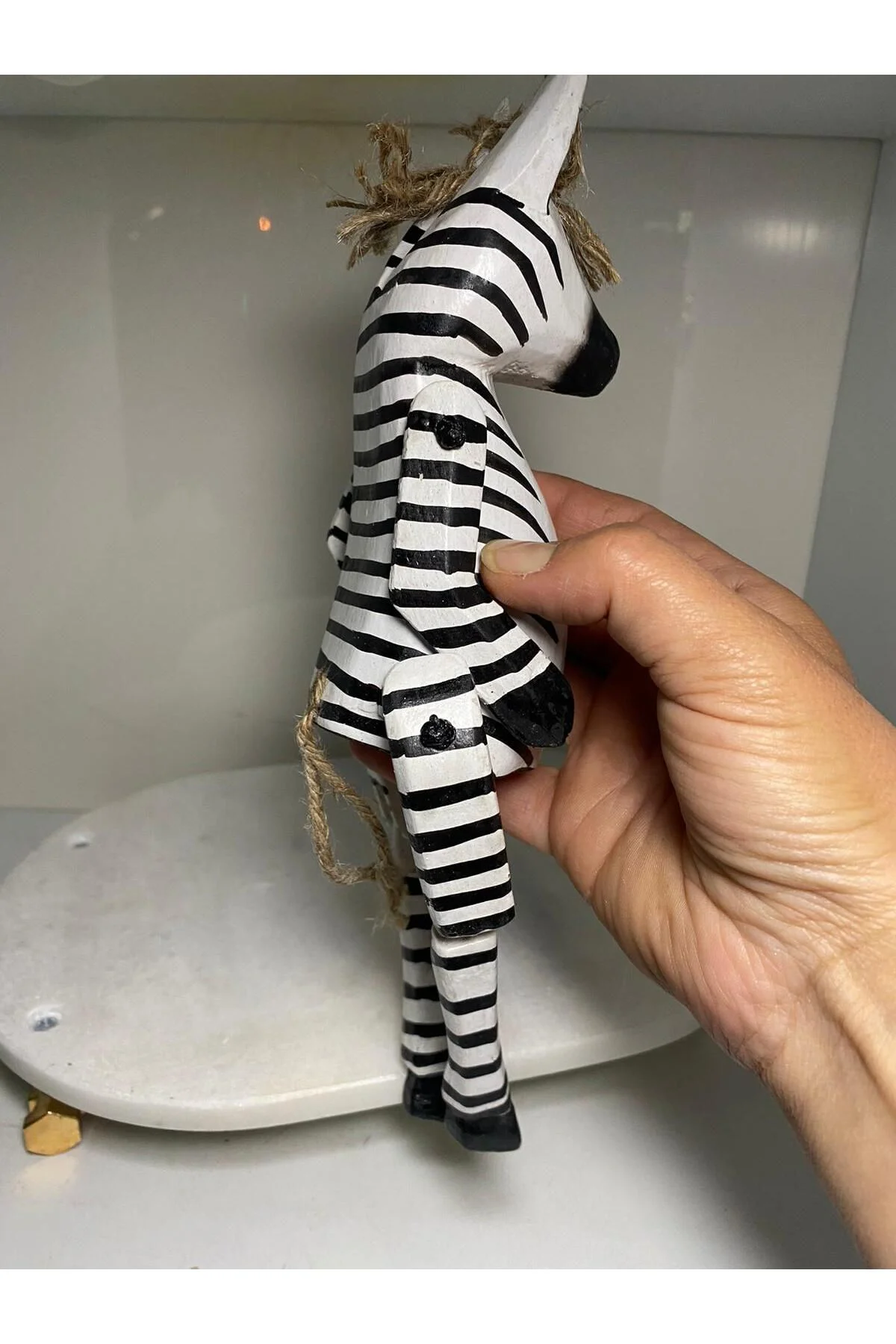 Ahşap Ayakları Sallanan Hayvan Figürü  (Zebra)