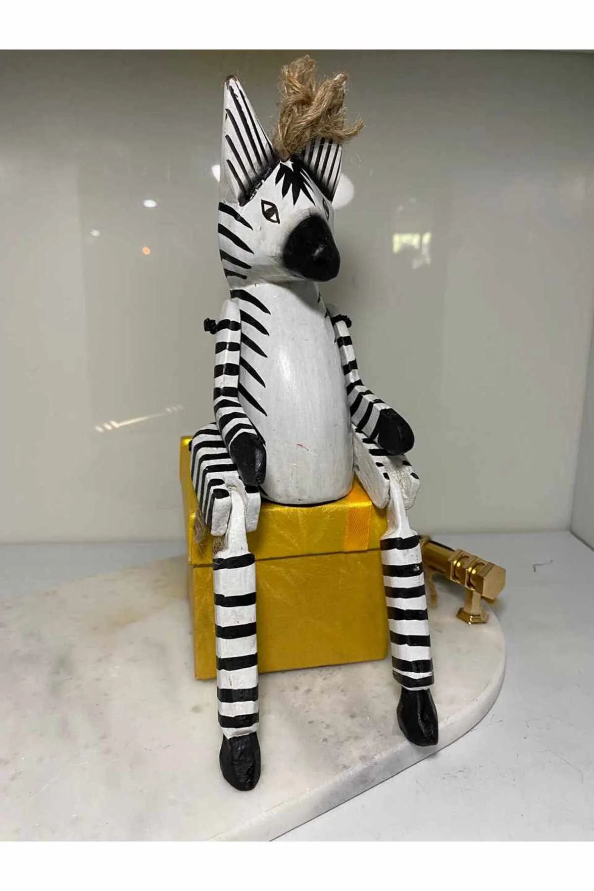 Ahşap Ayakları Sallanan Hayvan Figürü  (Zebra)