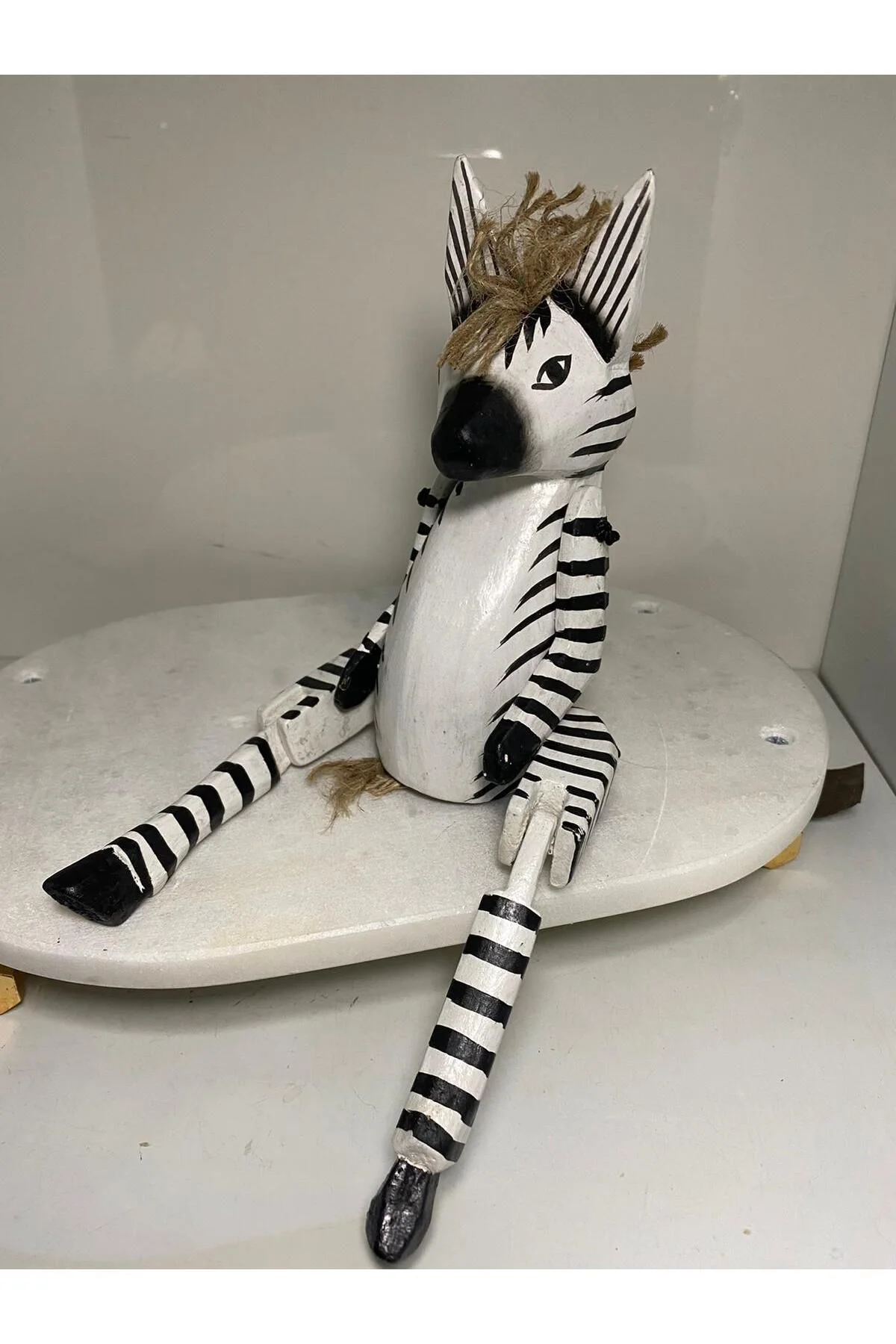 Ahşap Ayakları Sallanan Hayvan Figürü  (Zebra)