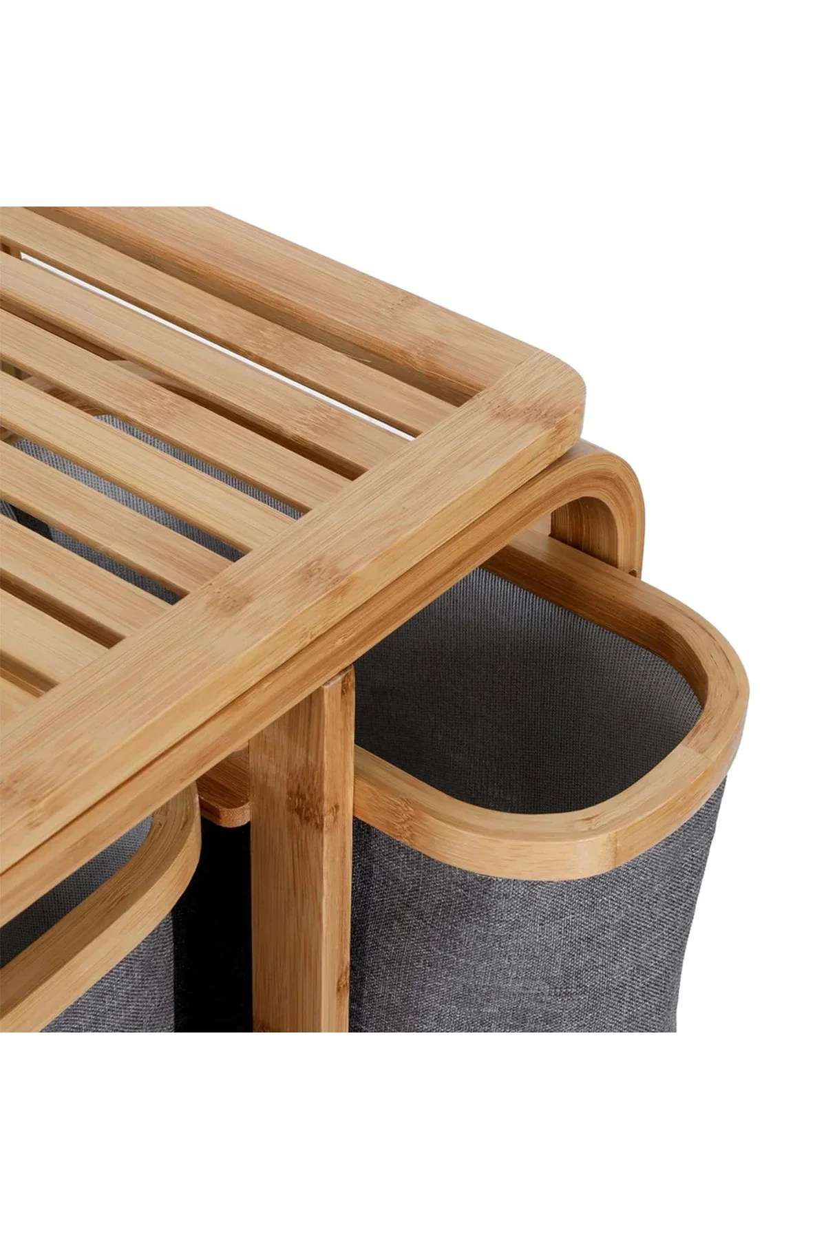 Ahşap Bambu 3 Bölmeli Çamaşır Sepeti 50x30x70 cm Ahşap Bambu 3 Bölmeli Çamaşır Sepeti 50x30x70 cm