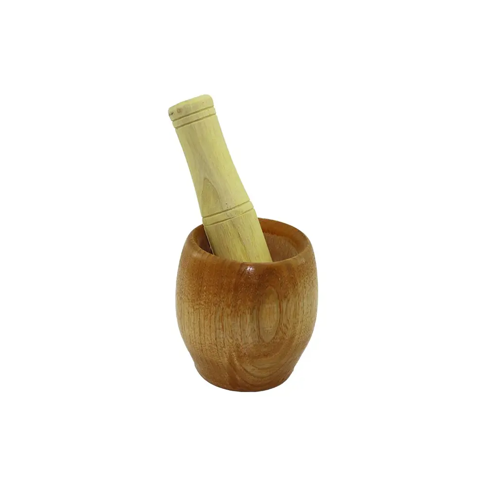 AHŞAP BAMBU HAVAN SARIMSAK DÖVECEK Ç: 7CM--D: 5.8CM--Y: 8.5CM  Fİ