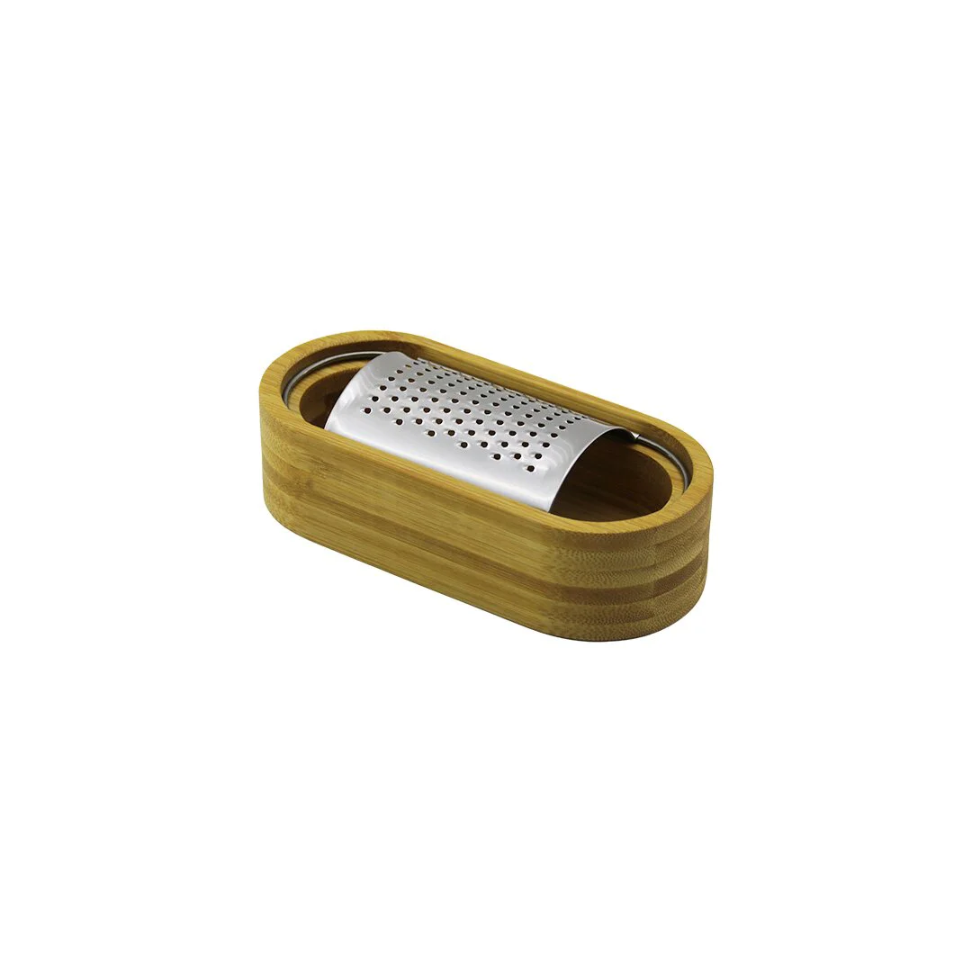 Ahşap Bambu Hazneli Yatay - Oval Metal Bombeli Meyve Rendesi 7 X 15.5CM Ahşap Bambu Hazneli Yatay - Oval Metal Bombeli Meyve Rendesi 7 X 15.5CM