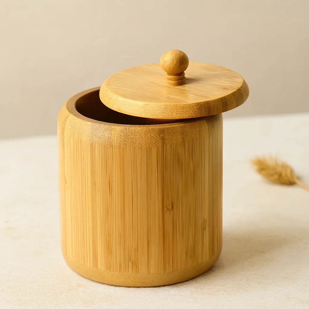 Ahşap Bambu Kapaklı Şekerlik Ø11.3 cm Fiyatı, Yorumları ve Özellikleri