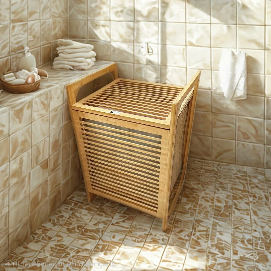 Ahşap Bambu Kirli Çamaşır Sepet Kumaş Çantalı Sepet=40x35x60cm Bx40 Fiyatı, Yorumları ve Özellikleri