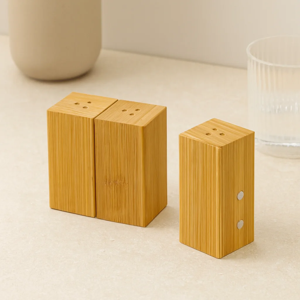 Ahşap Bambu Mıknatıslı 2'li Baharatlık &amp; Tuzluk (4.5×5×9 cm) Fiyatı, Yorumları ve Özellikleri