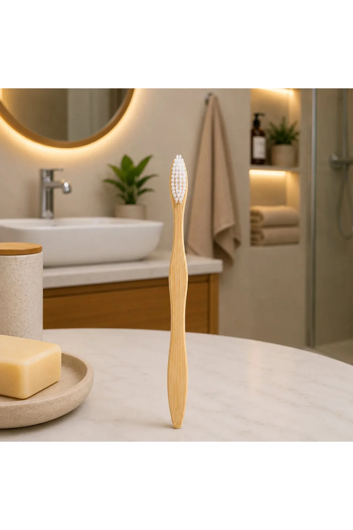 Ahşap - Bambu Naturel - Klasik Diş Fırçası - Görsel 2