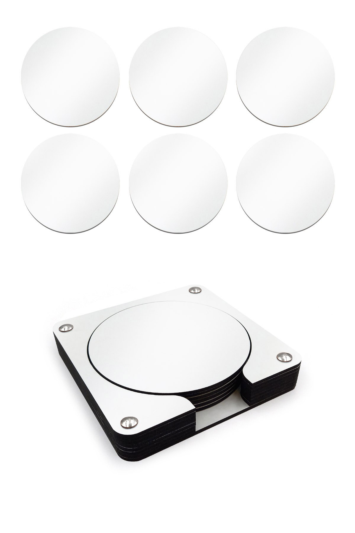 Ahşap Bardak Altlığı 6'lı Takım -16, Ofis Aksesuarı, Masa Aksesua