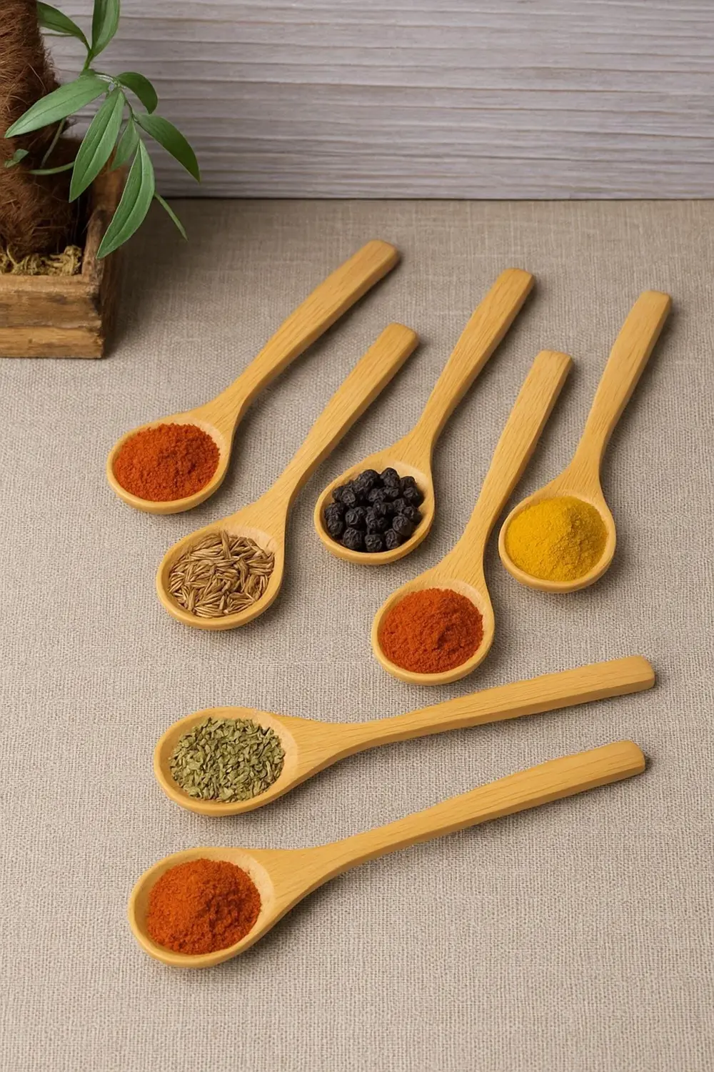 Ahşap Büyük Baharat Kaşığı Seti 6 lı 17 cm