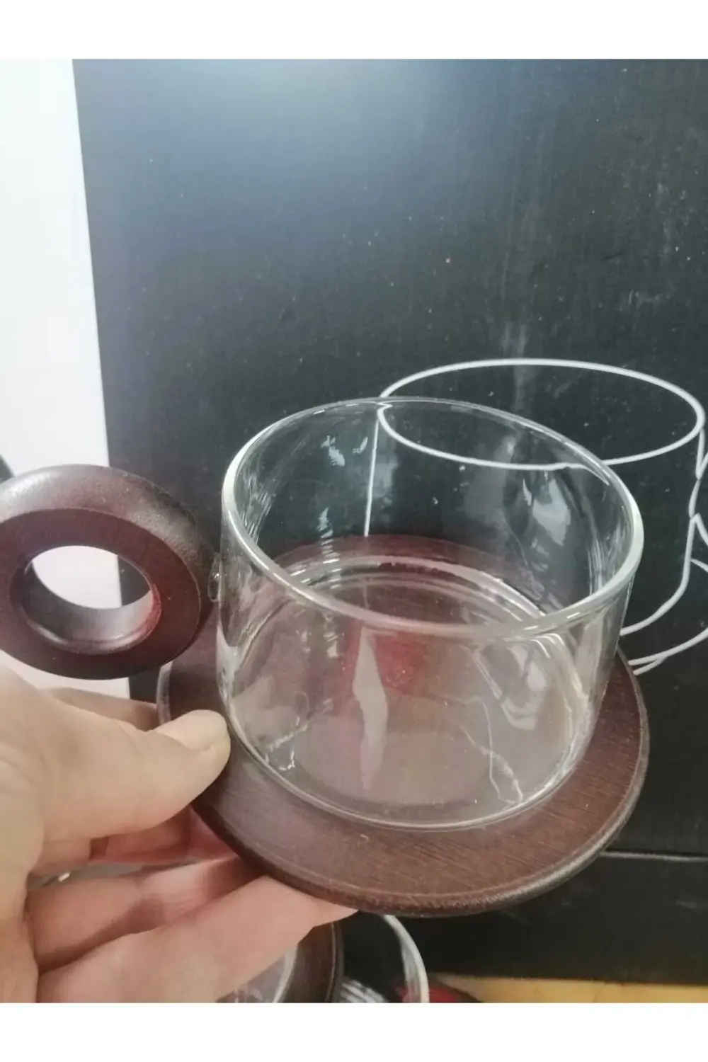 Ahşap Cam Tasarımlı Fincan Takımı 6 Kişilik