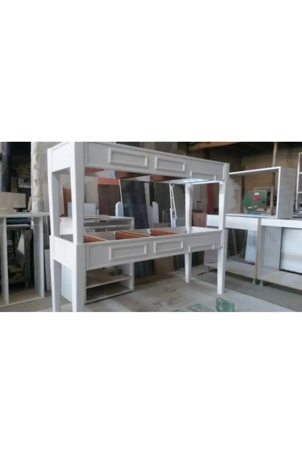 Ahşap Çekmeceli Muayene Masası Beyaz