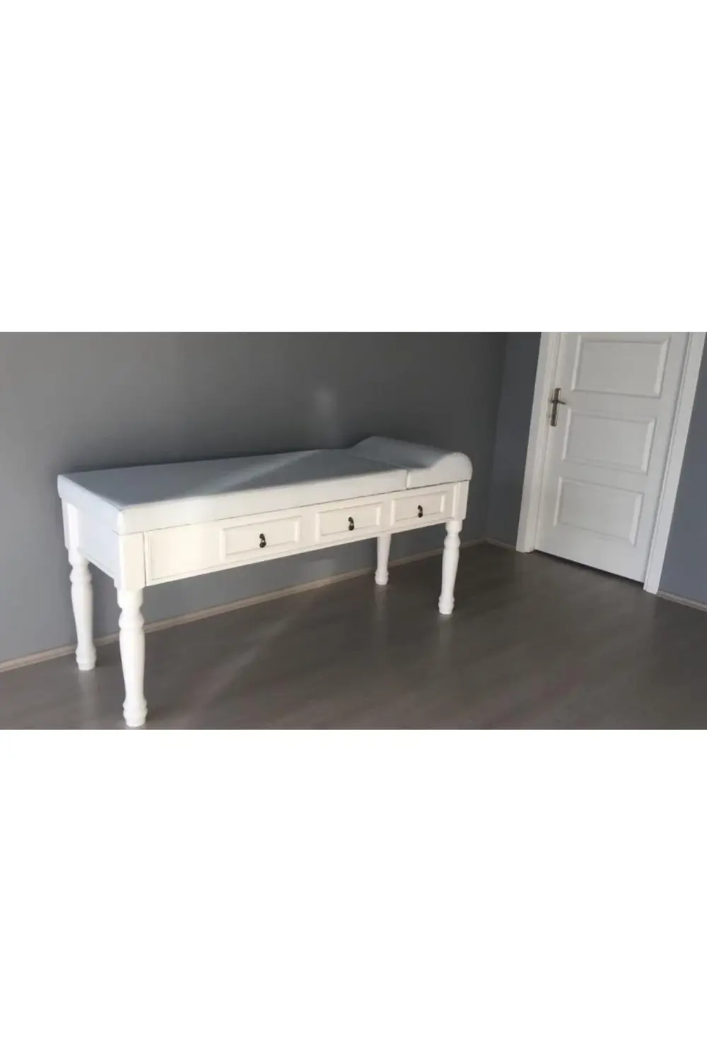 Ahşap Çekmeceli Muayene Masası Beyaz