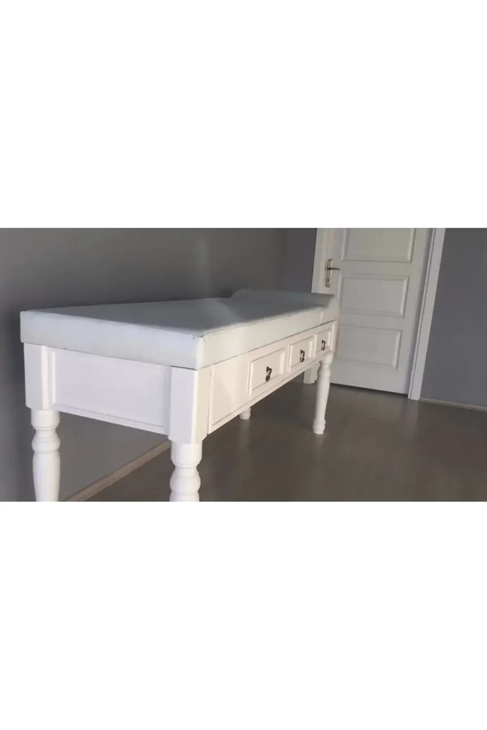 Ahşap Çekmeceli Muayene Masası Beyaz