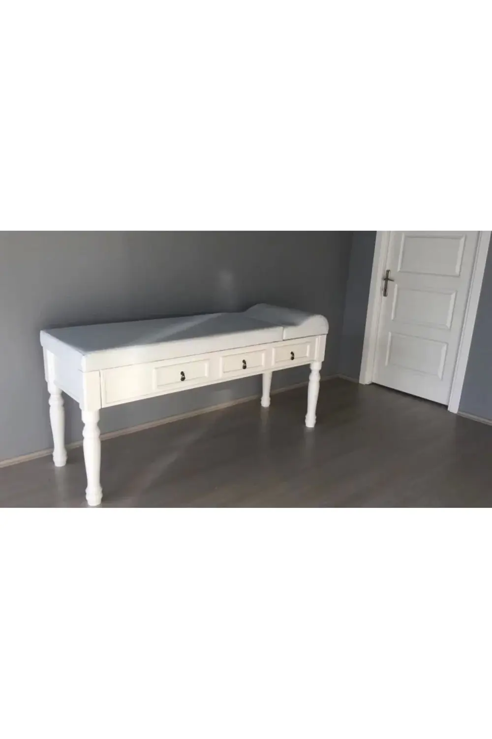 Ahşap Çekmeceli Muayene Masası Beyaz