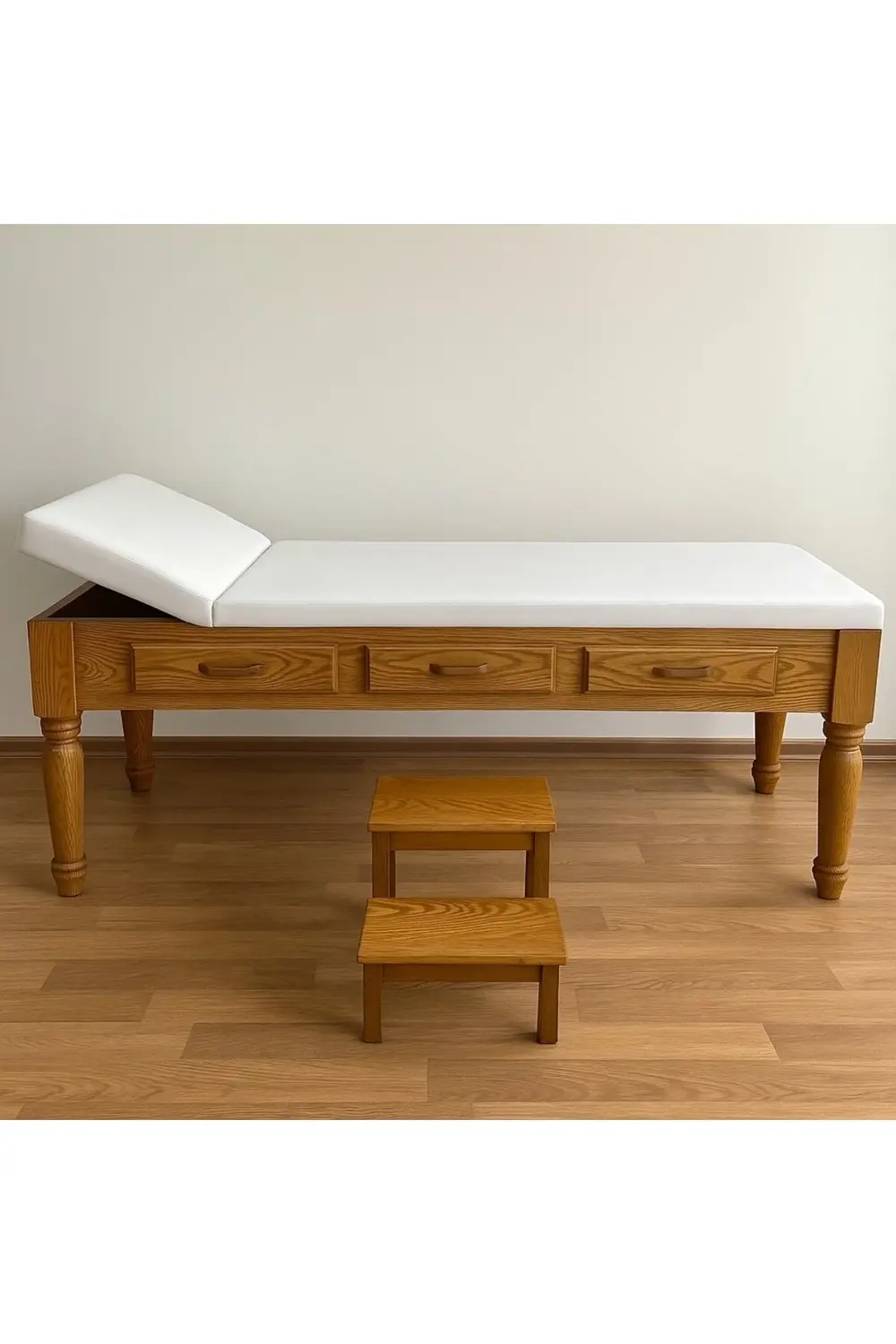 Ahşap Çekmeceli Ve Eskobalı Muayene Masası SİYAH