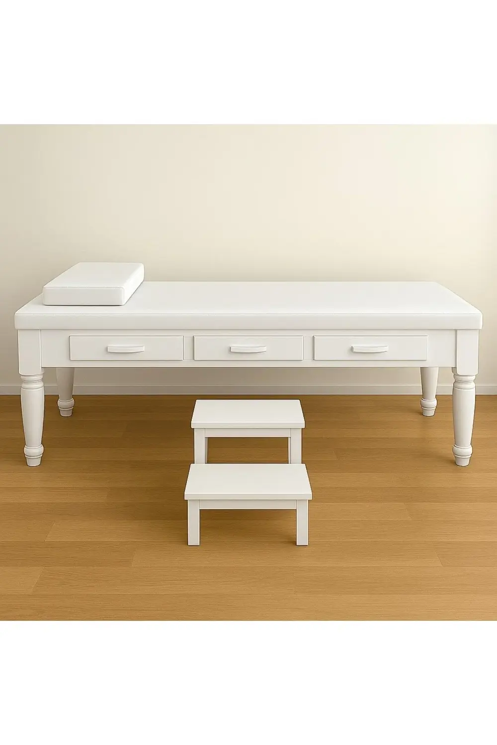 Ahşap Çekmeceli Ve Eskobalı Muayene Masası SİYAH