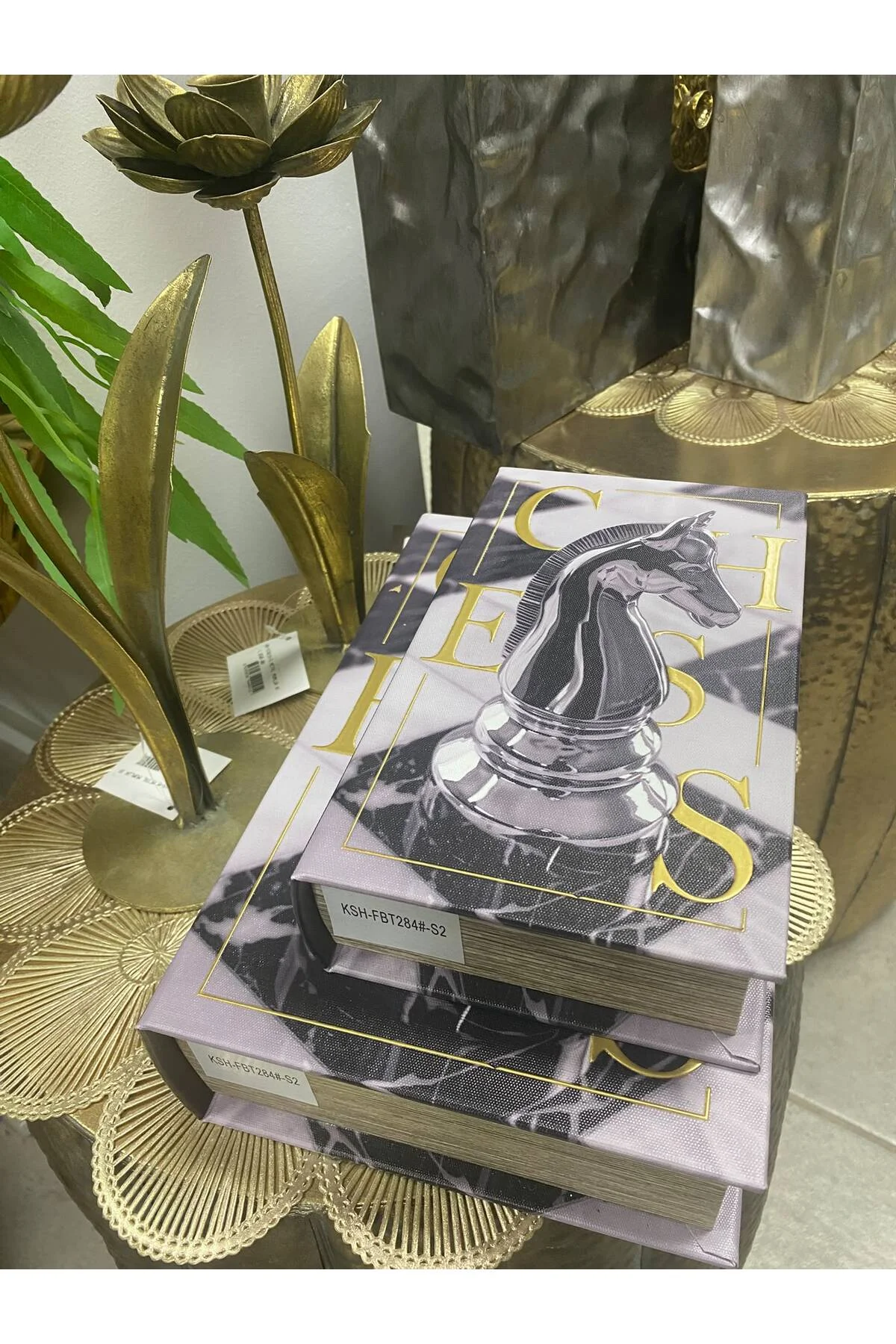 Ahşap Dekoratif 2 Li Kitap Kutu 17,5x27-12,5x21cm - Görsel 2