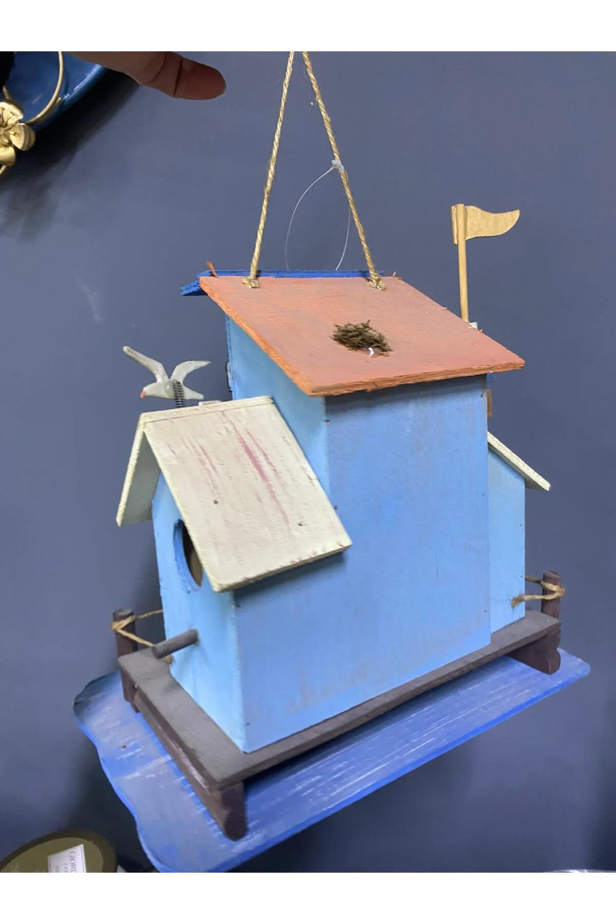 Ahşap Dekoratif Kuş Yuvası 26*25*16cm