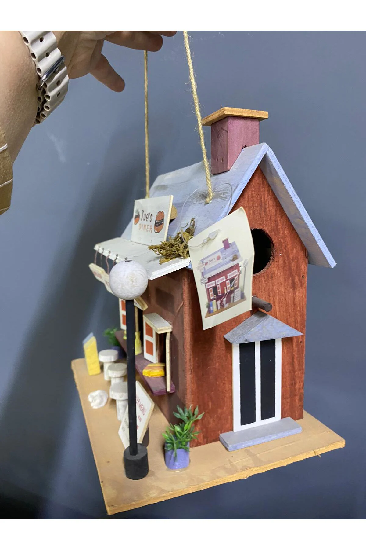 Ahşap Dekoratif Kuş Yuvası 24*24,5*17cm