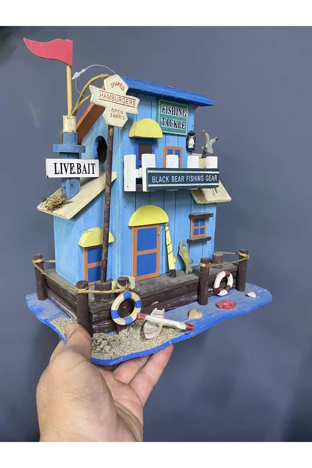 Ahşap Dekoratif Kuş Yuvası 26*25*16cm