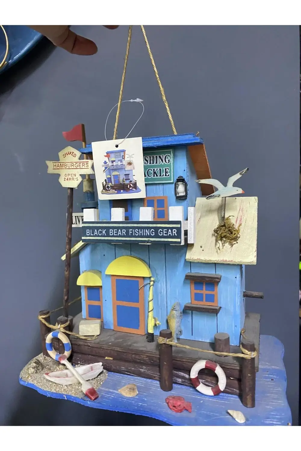 Ahşap Dekoratif Kuş Yuvası 26*25*16cm