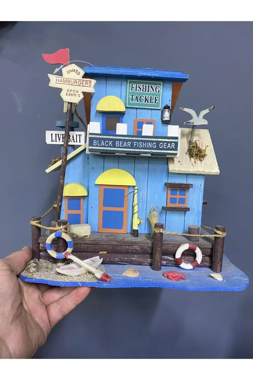 Ahşap Dekoratif Kuş Yuvası 26*25*16cm