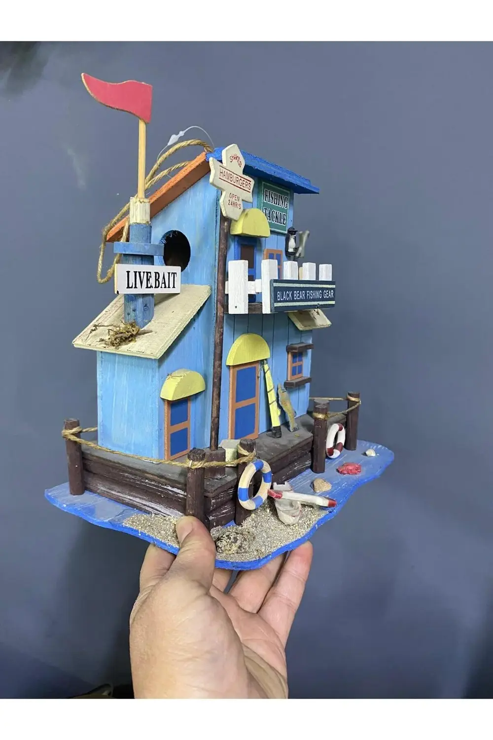 Ahşap Dekoratif Kuş Yuvası 26*25*16cm